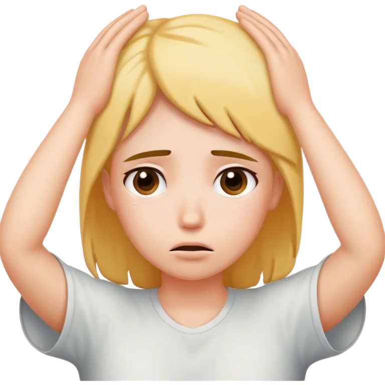 tired and hand over head emoji