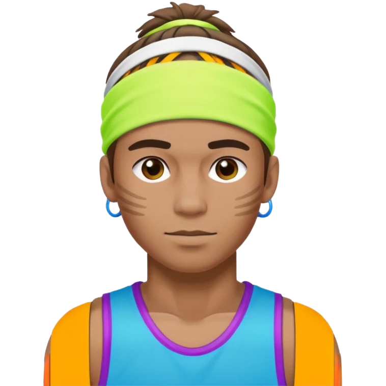 Basketball guy with neon headband emoji
