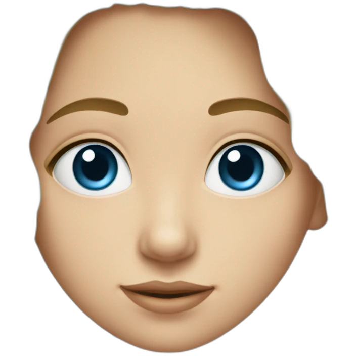 Fille chatin bouclé yeux bleu emoji