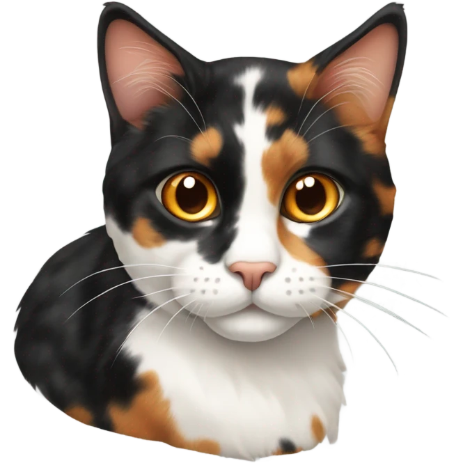 Mostly black calico cat emoji