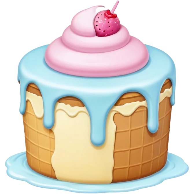 Melted kawaii pastel ice cream cake emoji