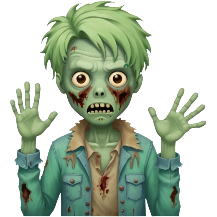 um zombie com o penteado wave emoji