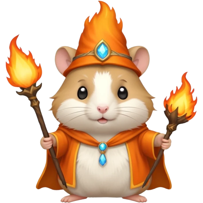 wizard hamster summoning fire emoji