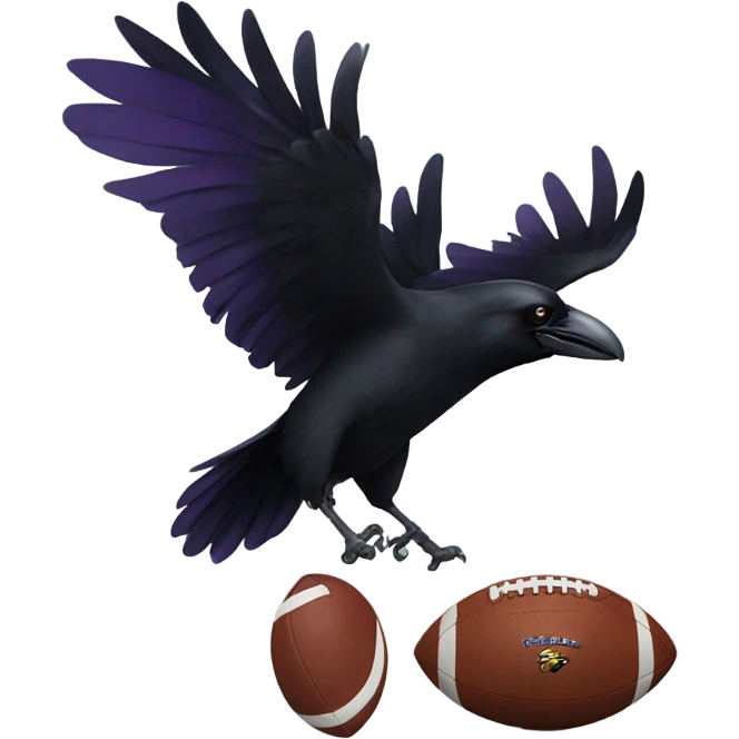 Raven throwing a football emoji