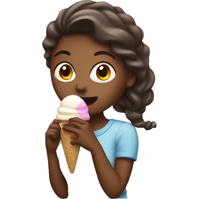 Girl eating ice cream emoji