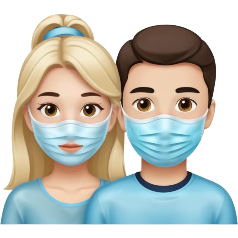 Девушка с парнем сделали гидрогелевые маски для лица  emoji