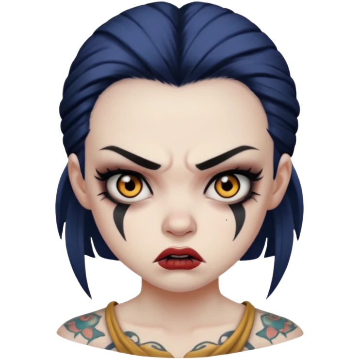 ancient angry girl Tattooed emoji
