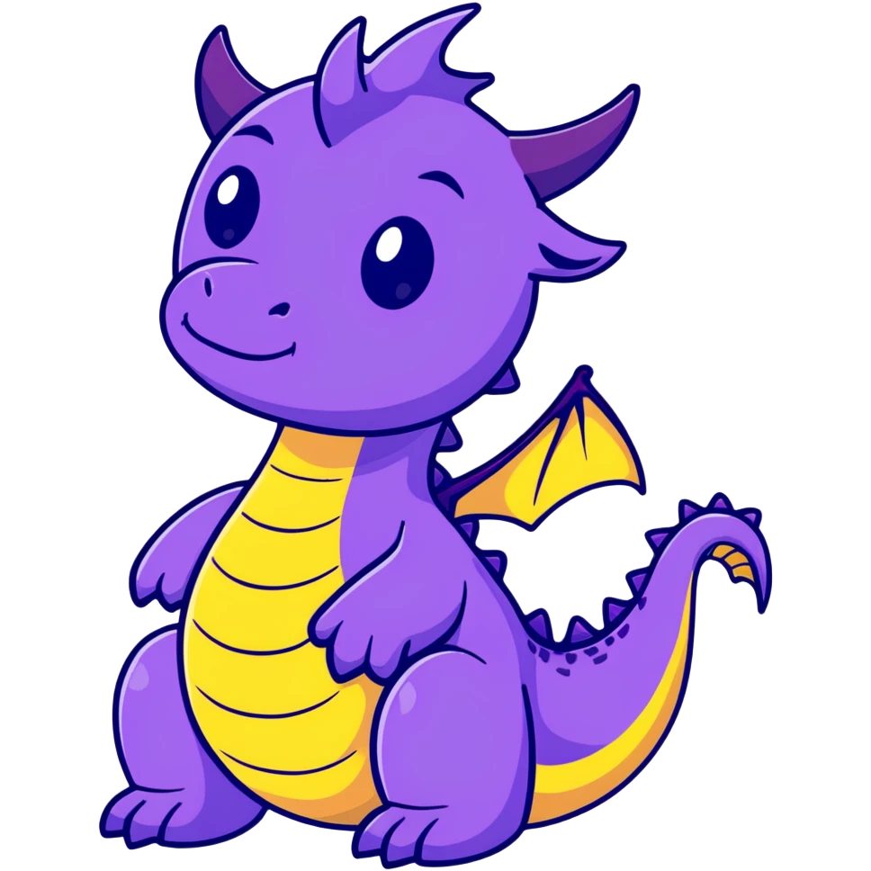 Dragon morado tierno emoji