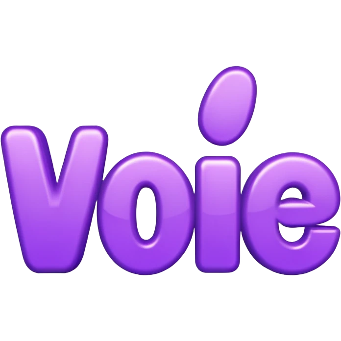 3D text that spells "me" in a shiny purple font sticker emoji