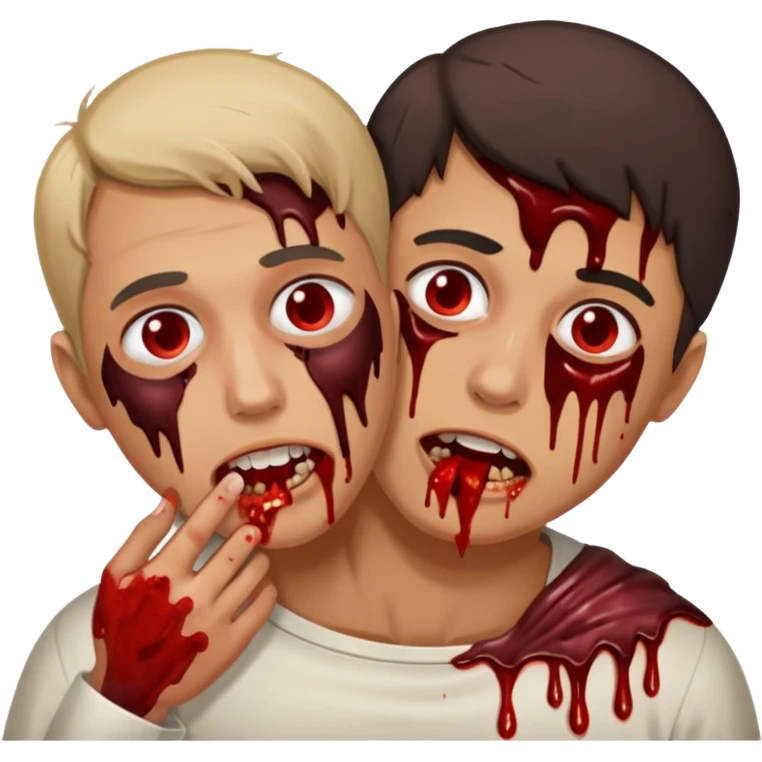 man eating human flesh from another person emoji