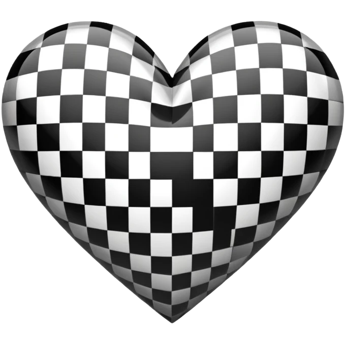 black and white checkered heart emoji