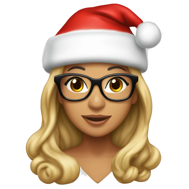 mariah carey christmas wearing santa hat and black glasses  emoji