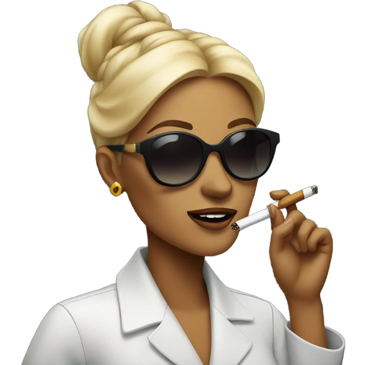 woman with sunglasses smoking  emoji