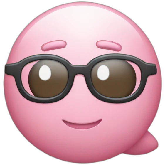kirby wearing glasses emoji