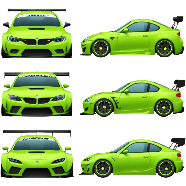 Emoji pack for R2 motorsport company, drift builds, motorsport parts, lime theme, just text emoji