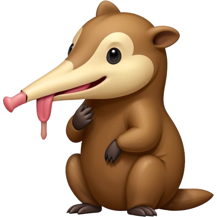 anteater sticking its tongue out emoji