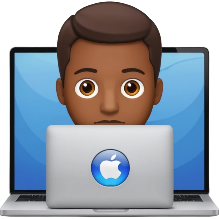 Brown guy behind macbook pro emoji