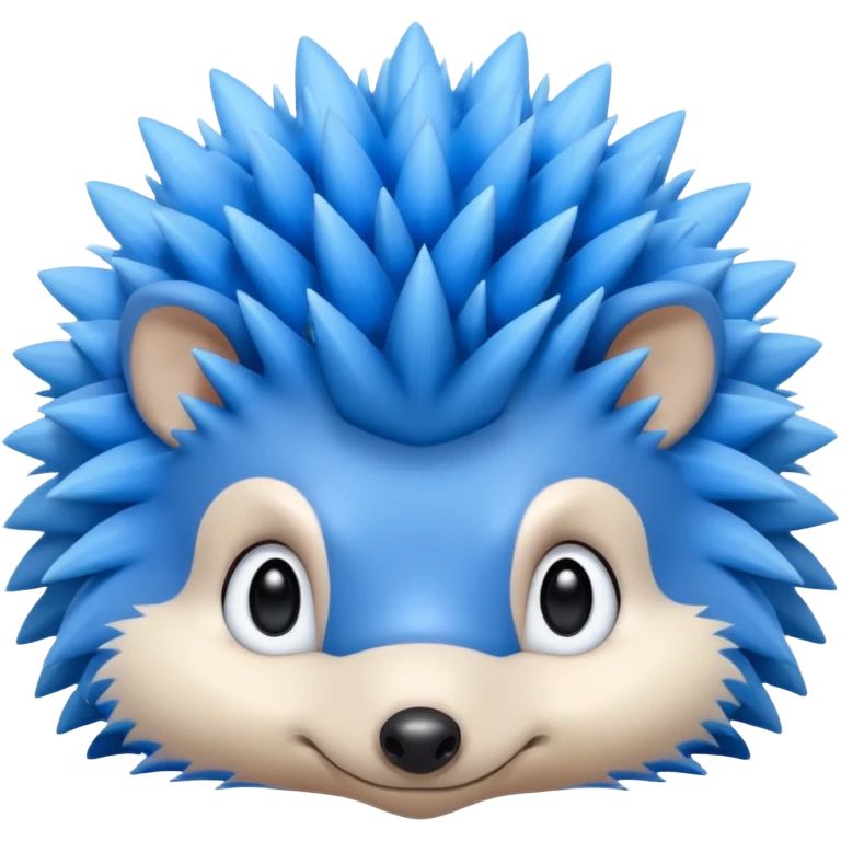 A blue hedgehog with 6 spines only face emoji