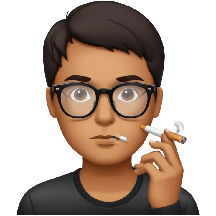 person with glasses smoking  emoji