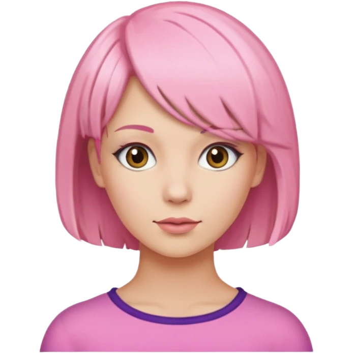 Wig With Pink Side Shaved Hairstyle emoji