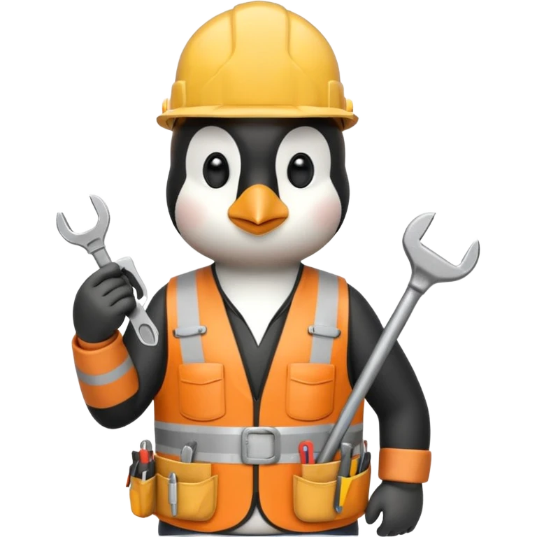 Penguin Construction Worker emoji