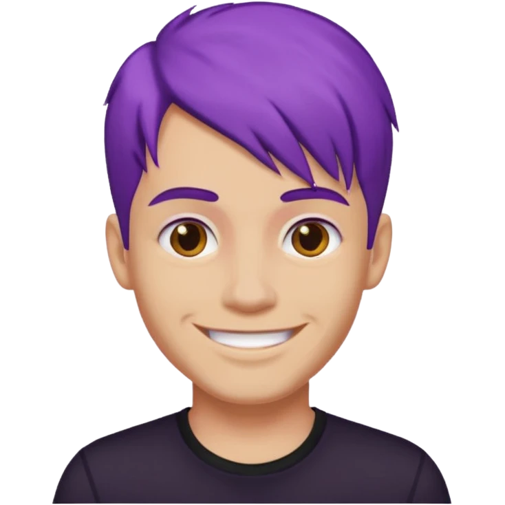 man with purple hair and black shirt emoji