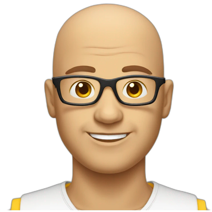Bald electrician with glasses emoji
