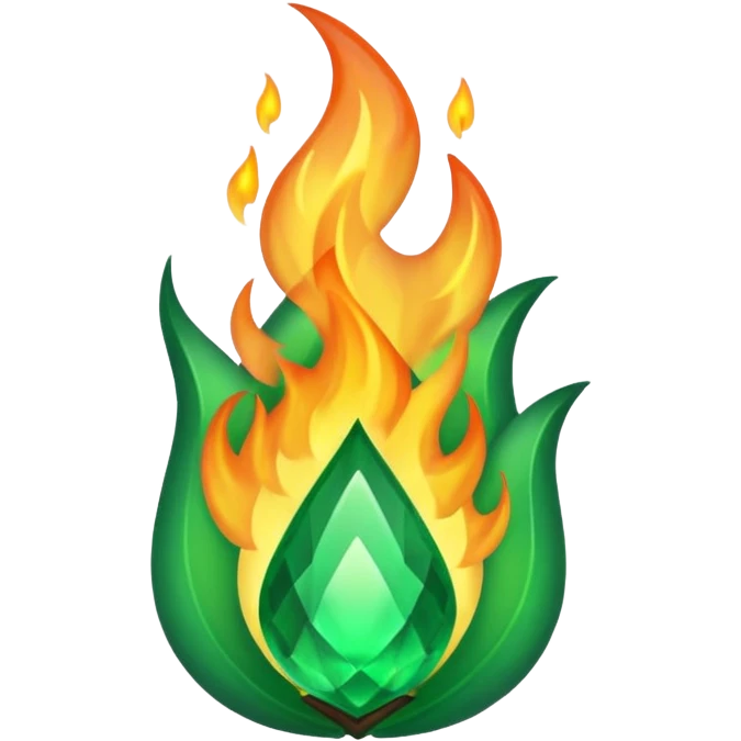 Green flame emoji