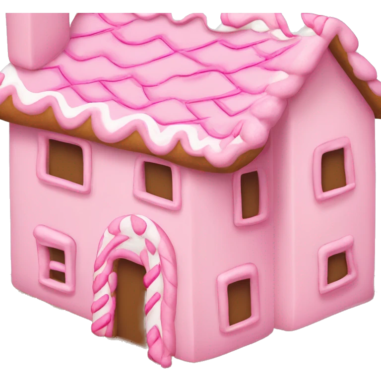 Pink gingerbread house ￼ emoji