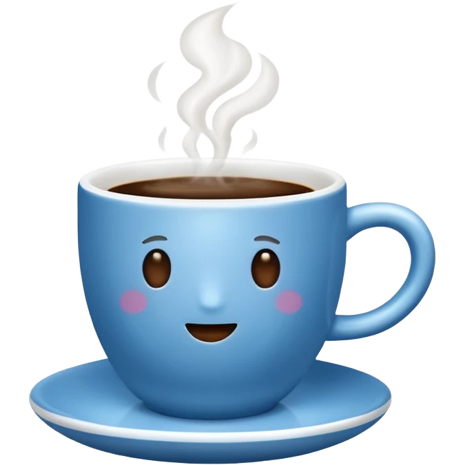 blue coffee cup with steam emoji