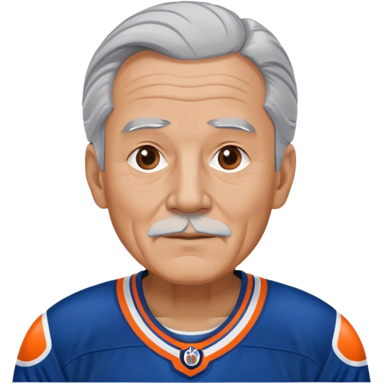 Old  man grey hair wearing oilers uniform emoji