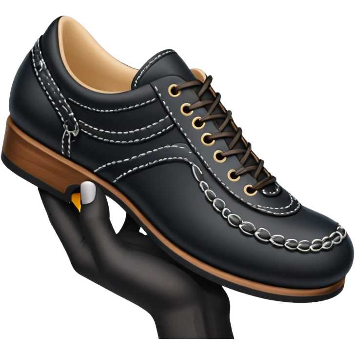 A hand holding Japanese shoe emoji