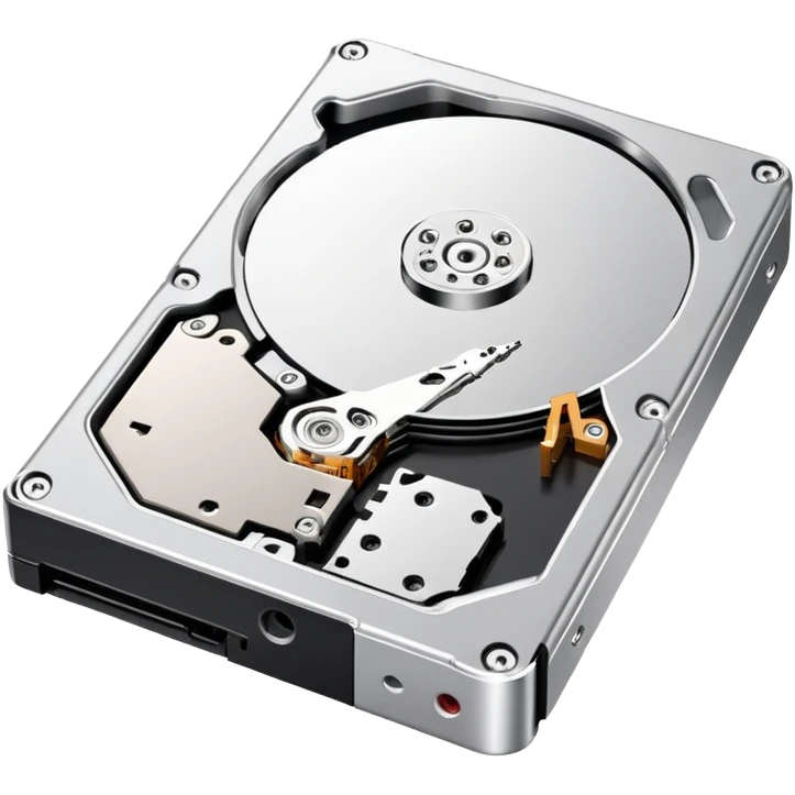 hard drive storage disk with metal case and connector ports emoji
