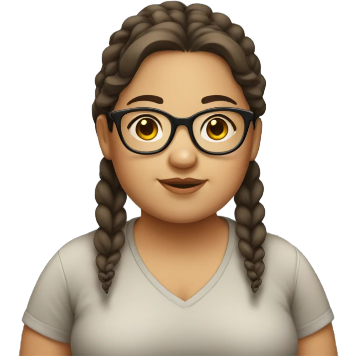 Chubby girl with glasses emoji