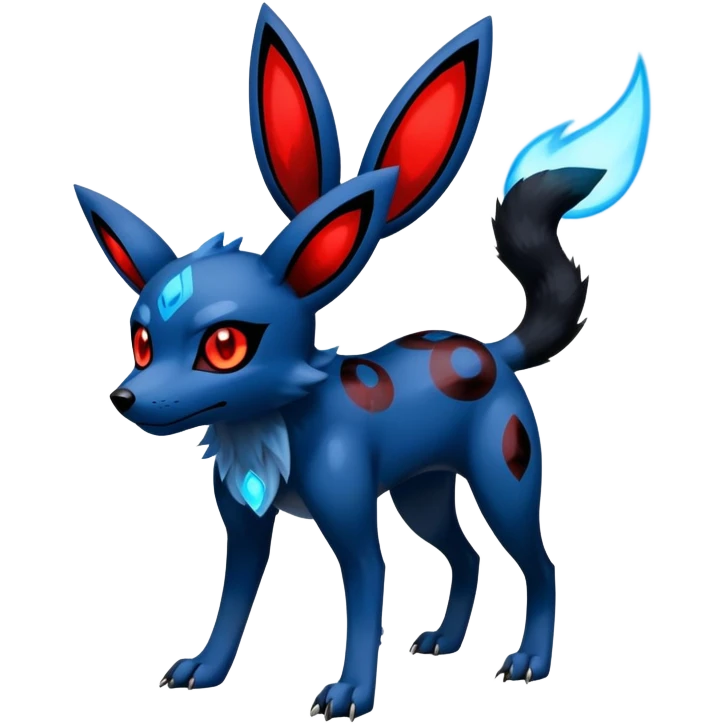 Exotic Gothic Cool Lucario-Umbreon-Fusion-Hybrid-Creature, 4 legs emoji