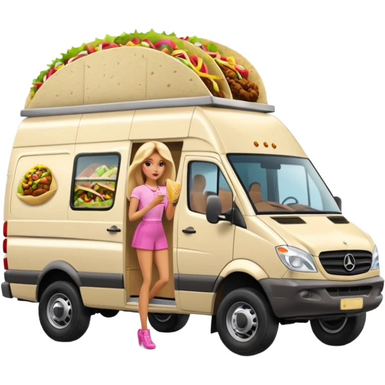 Barbie’s hot tacos Extended length body Sprinter 4500 van high roof delivery truck   emoji