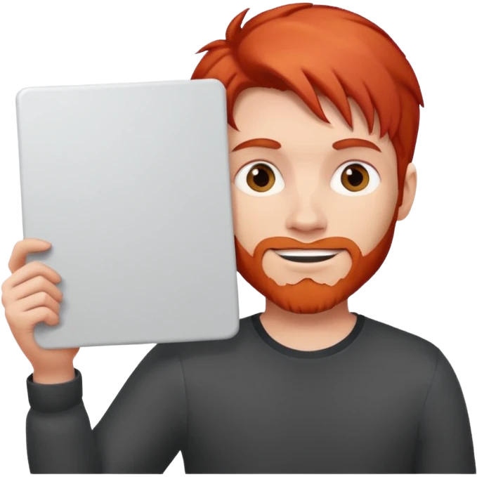 A red hair guy holding a large blank sign emoji