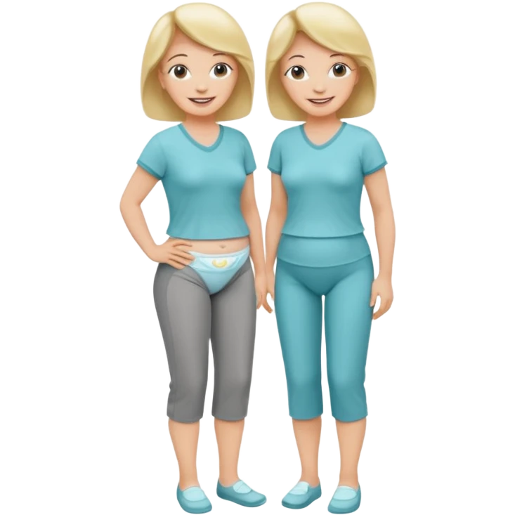 a Woman, mid 50, wearing pampers (incontinence pants) emoji