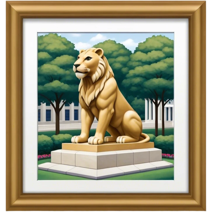 penn state nittany lion statue isometric exterior view emoji