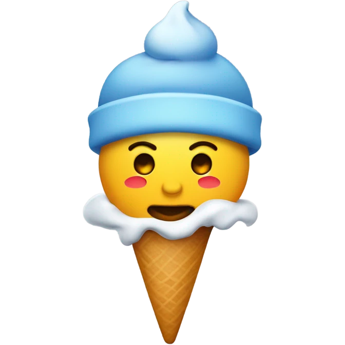Cara de confundido con gorro de helado emoji