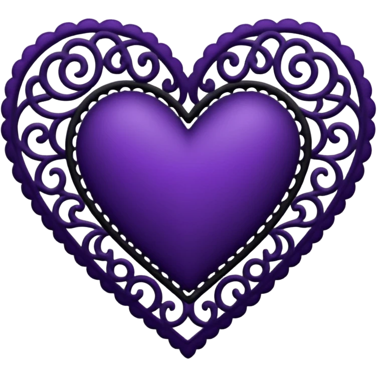 black and purple lace heart emoji