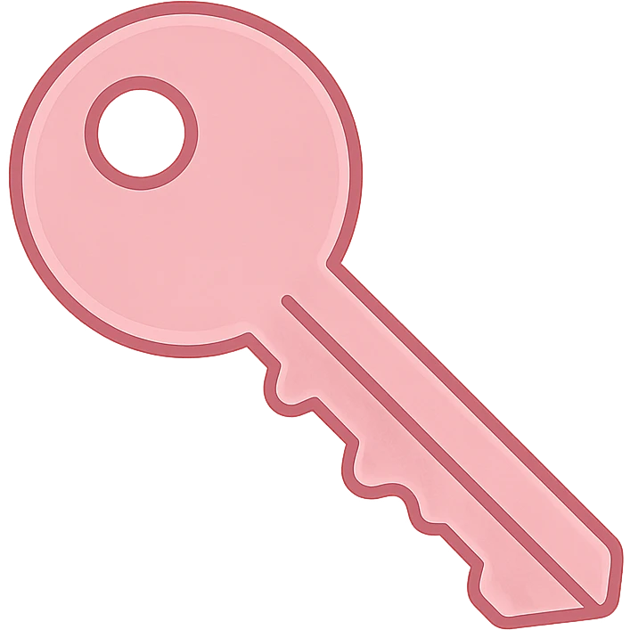 pink key, digital illustration emoji