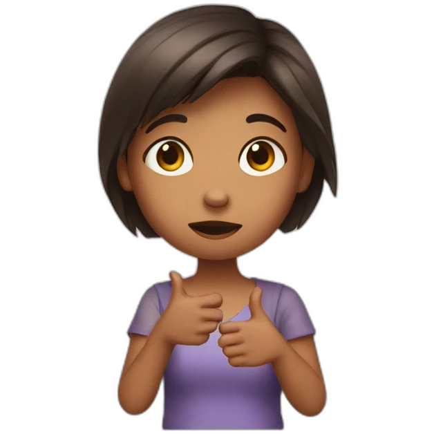 A girl saying no with hand emoji