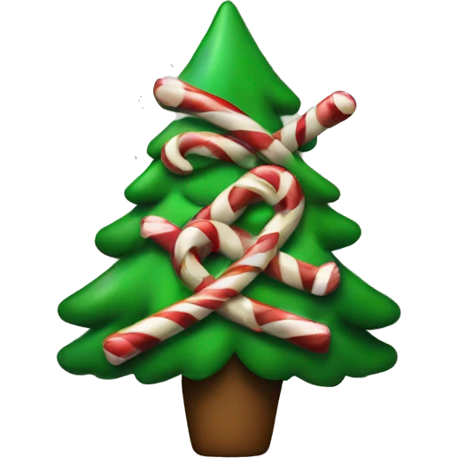 christmas tree with candy canes emoji