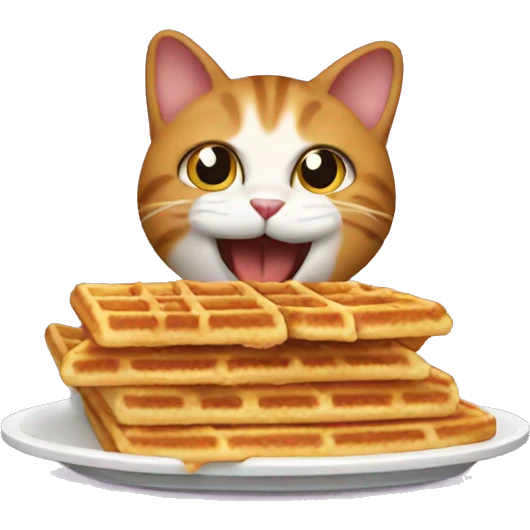 Cat eating waffles emoji