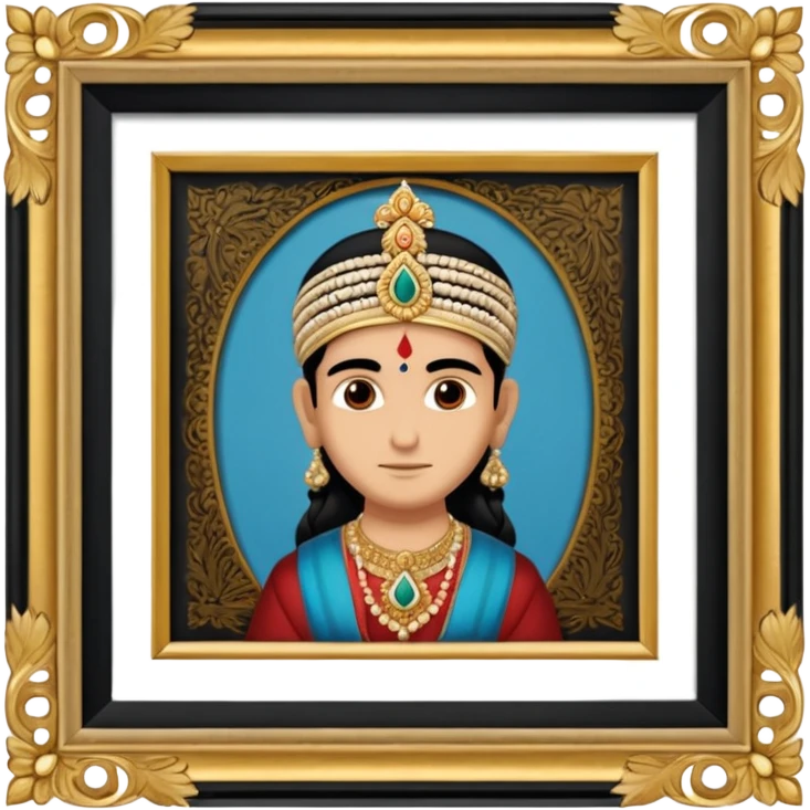 an indian frame with a royal painting  emoji