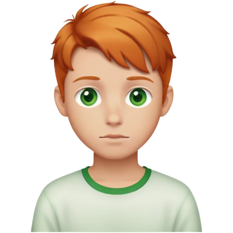 nerd with ginger hair and green eyes shy boy emoji emoji