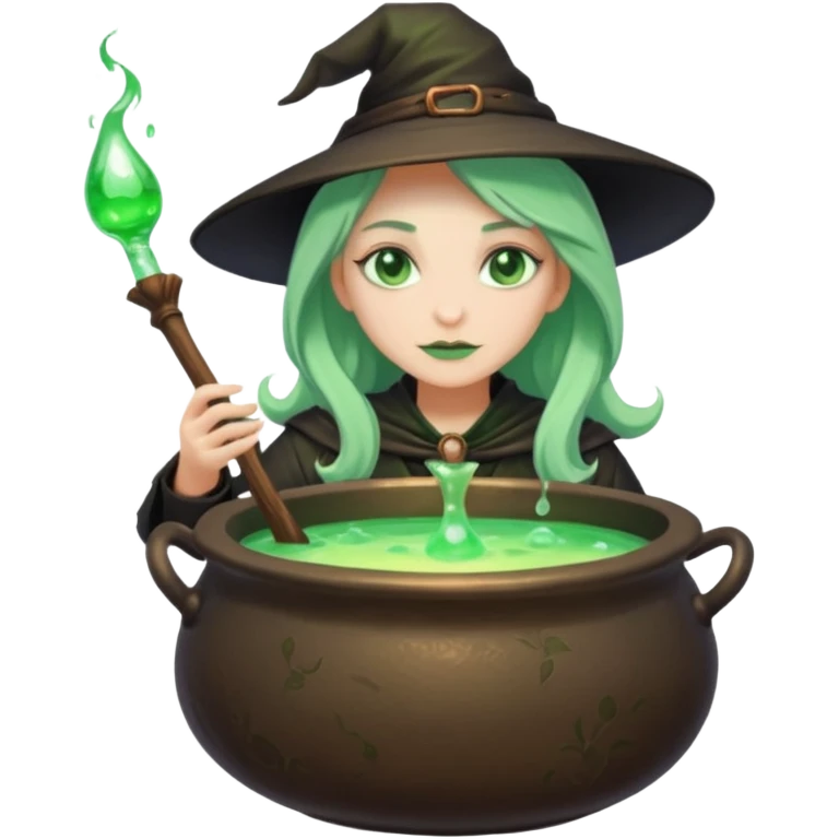 green witch cooking potion emoji