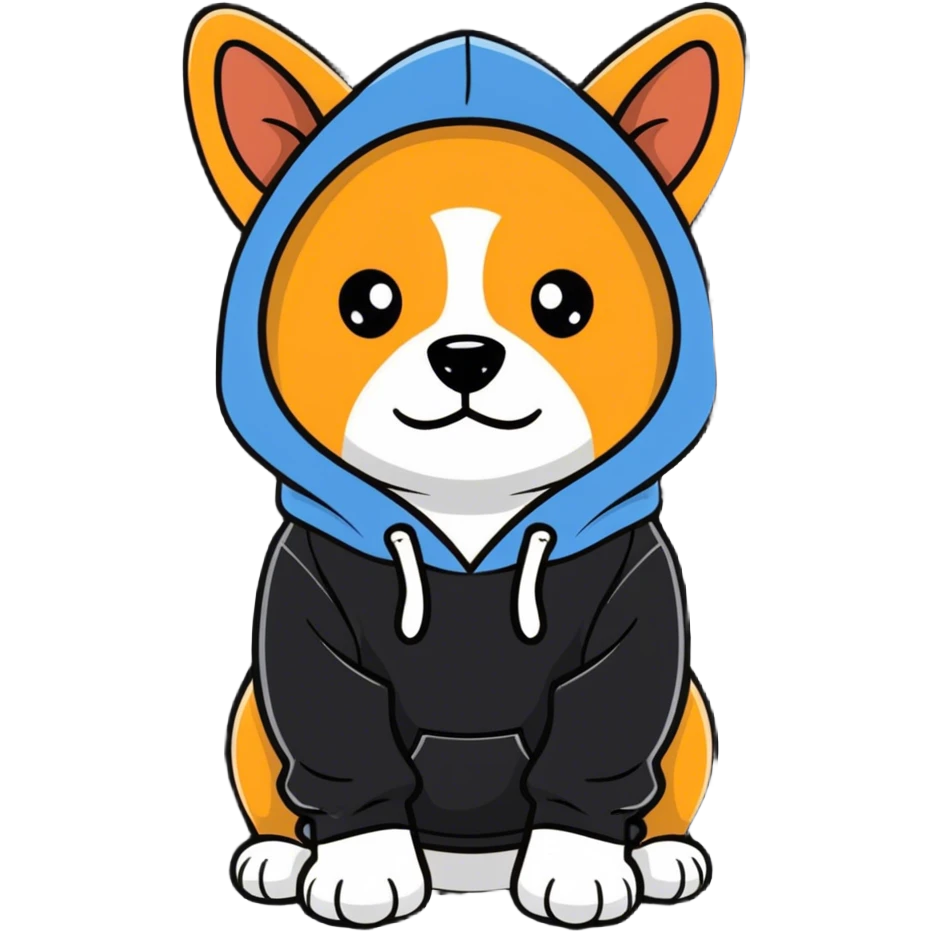Dog wearing hoodie  emoji