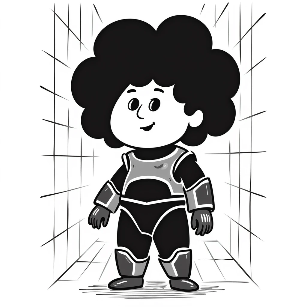 Cabbage Patch Kid in Tron-inspired armor, 80's retro sci-fi, digital grid background emoji